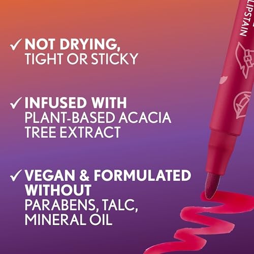 Covergirl Outlast Lipstain, 97 Fangtastic, Smooth Application, Precise Pen