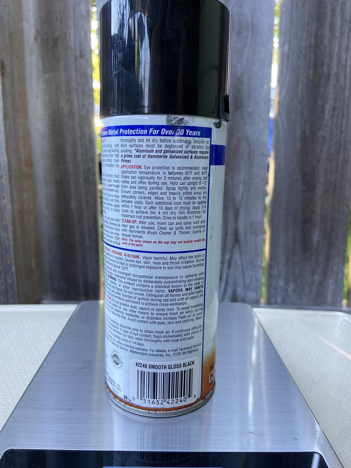 Hammerite Rust Cap Smooth Finish Black Spray Paint Used 12 Oz