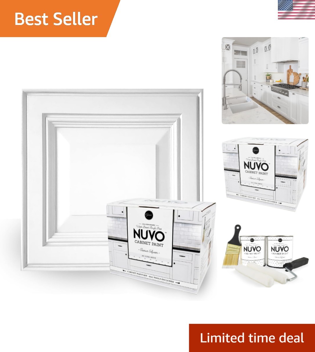 Nuvo Cabinet Revamp Kit – 31 Oz X 2, Brilliant White, Easy 1-Day DIY Finish
