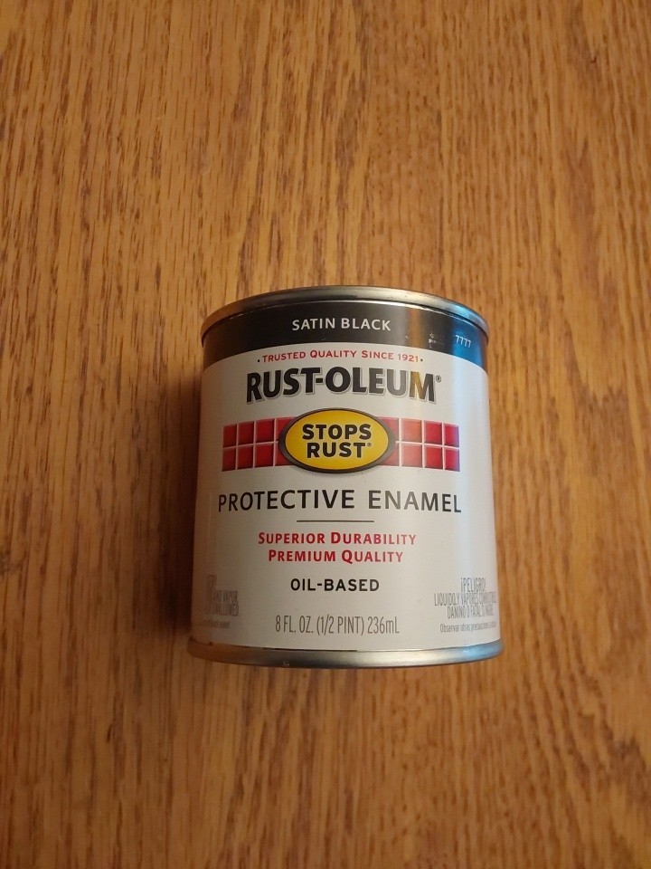 Rust-Oleum SATIN BLACK 1/2pt Stops Rust PROTECTIVE ENAMEL Oil-Based 7777-730 NEW