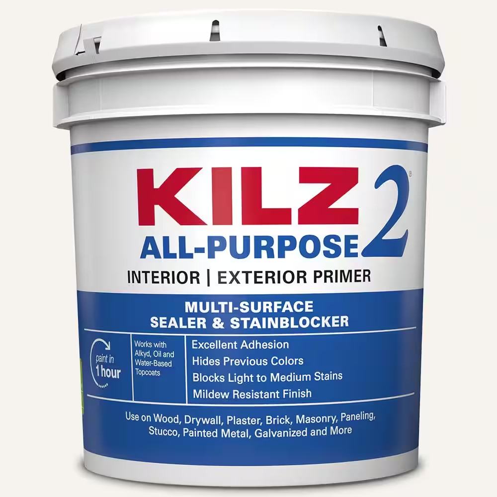 2 ALL PURPOSE 2 Gal. White Interior/Exterior Multi-Surface Primer, Sealer, an…