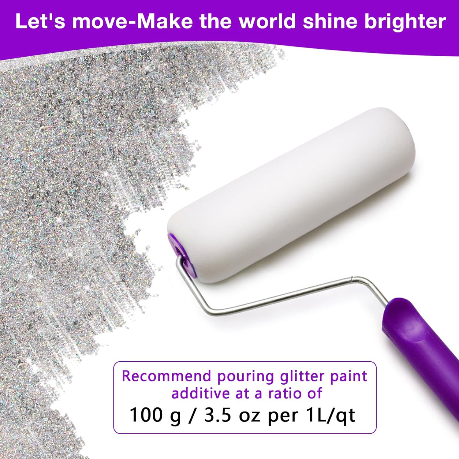 Holographic Silver Glitter Paint Additive – Multi-Size Glitter Crystals for Acry