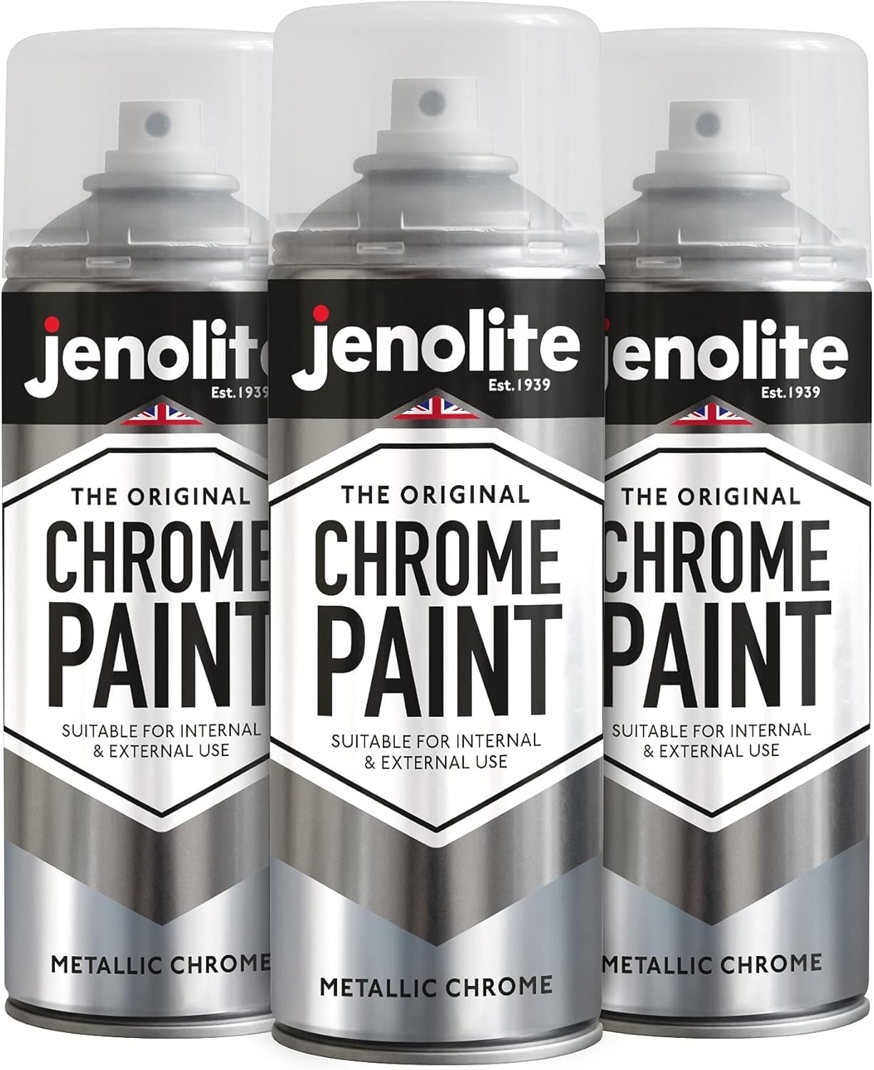 Chrome Spray Paint – Smooth Finish for Metal, Plastic & More – 3x400ml Multi-Sur