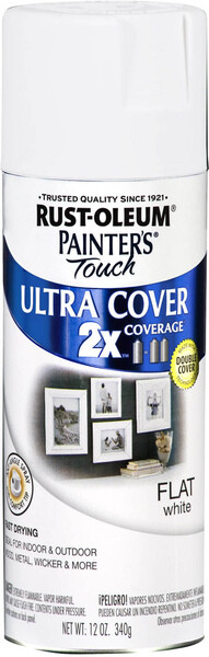 PAINTER’S Touch Flat Spray Paint, Flat, White, 12 oz, Aerosol Can