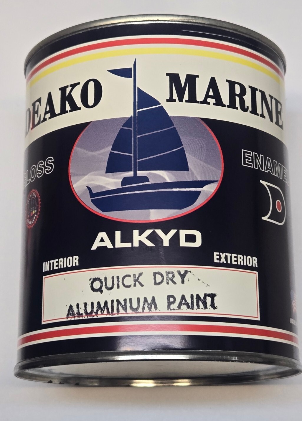 Deako Marine Enamel Quick Dry Paint Gloss Aluminum. 1-Quart Oil Base. ……