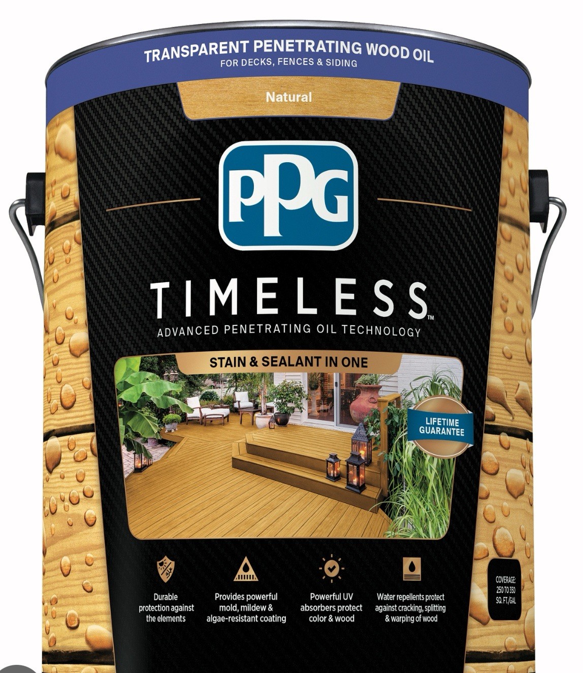 PPG Timeless Penetrating Natural Wood Oil Stain & Sealant Natural Finish 1 Gal