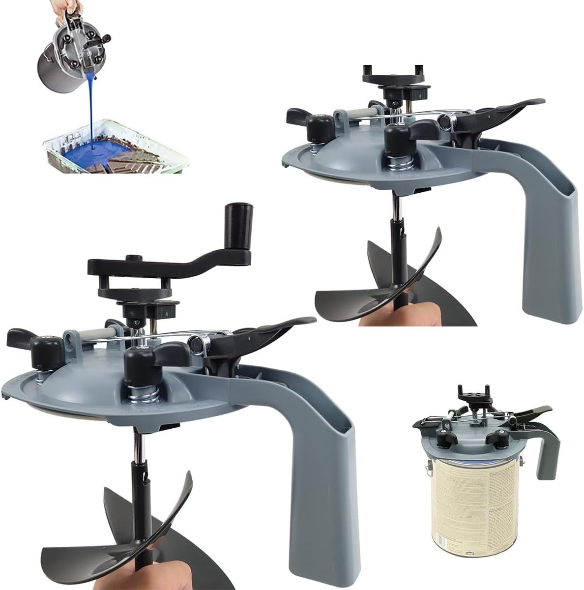 2 PCS Paint Mixing Lid Kit, 4L/1 Gallon Paint Can Mixer with Drip-Pouring Spo…