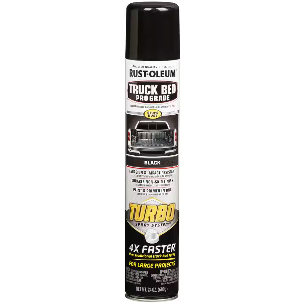 24 Oz. Turbo Spray Black Truck Bed Coating Spray Paint (6 Pack)