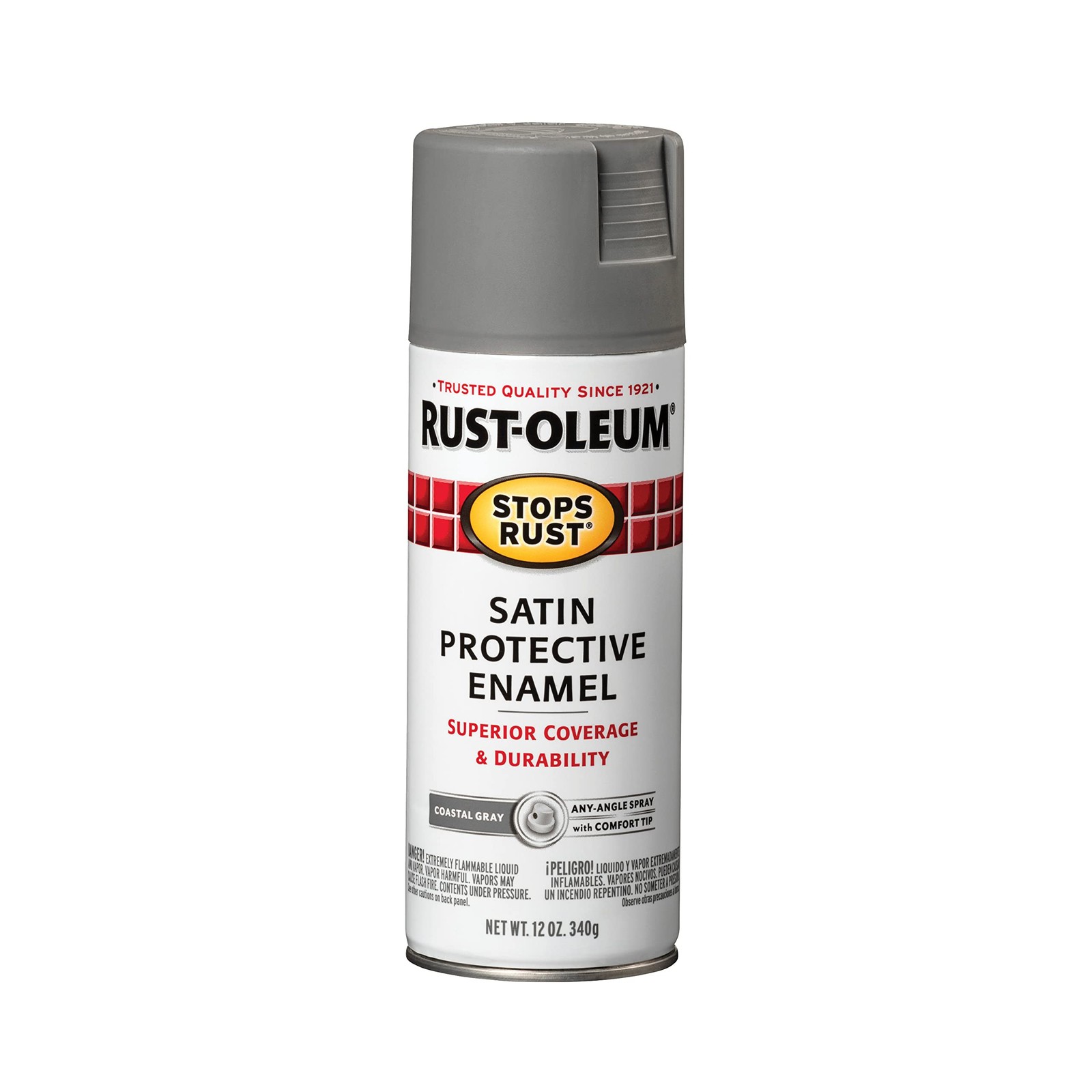 Rust Oleum Stops Rust Satin Coastal Gray 12Oz Protective Enamel Paint