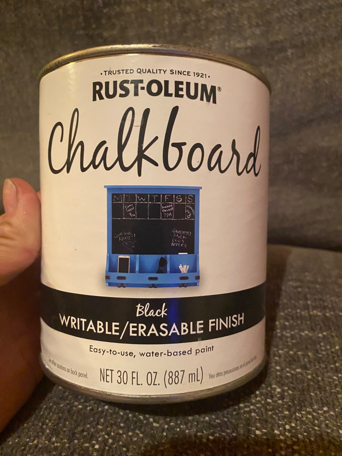 paint on chalk board and primer