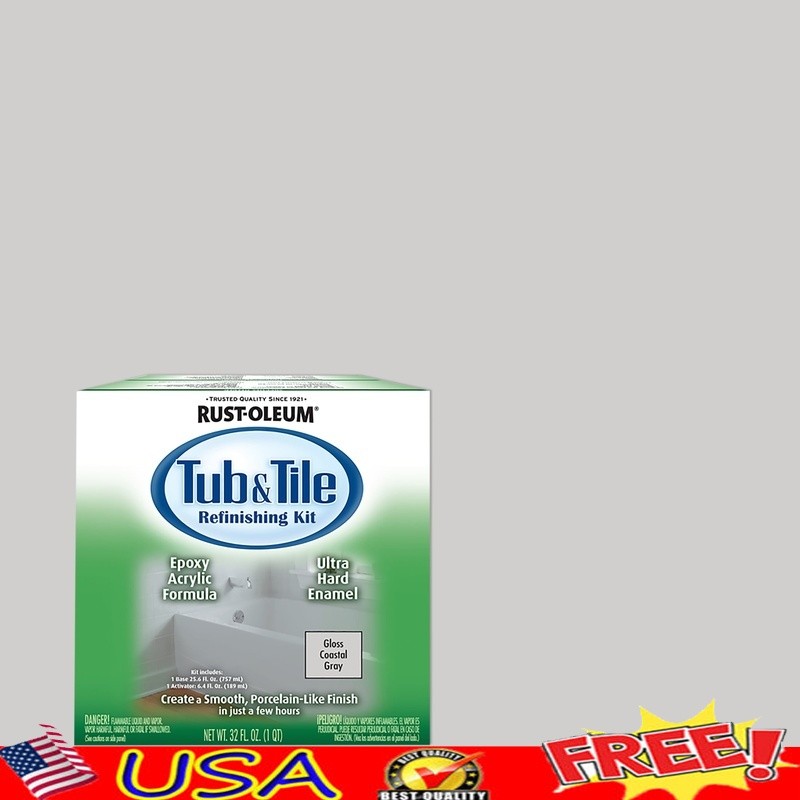 Gloss Tub Tile Refinishing Kit Durable Acrylic Bathroom Renovation 70-110 sq ft