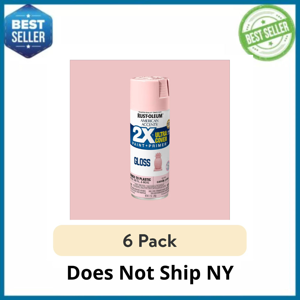 (6 Pack) Rust-Oleum Candy Pink 2X Ultra Cover Gloss Spray Paint, 12 oz, 327885
