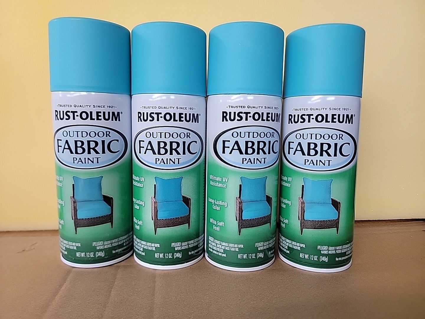 Rust-Oleum 358842 Outdoor Fabric Paint “TURQUOISE”, 12oz (4 Pack)
