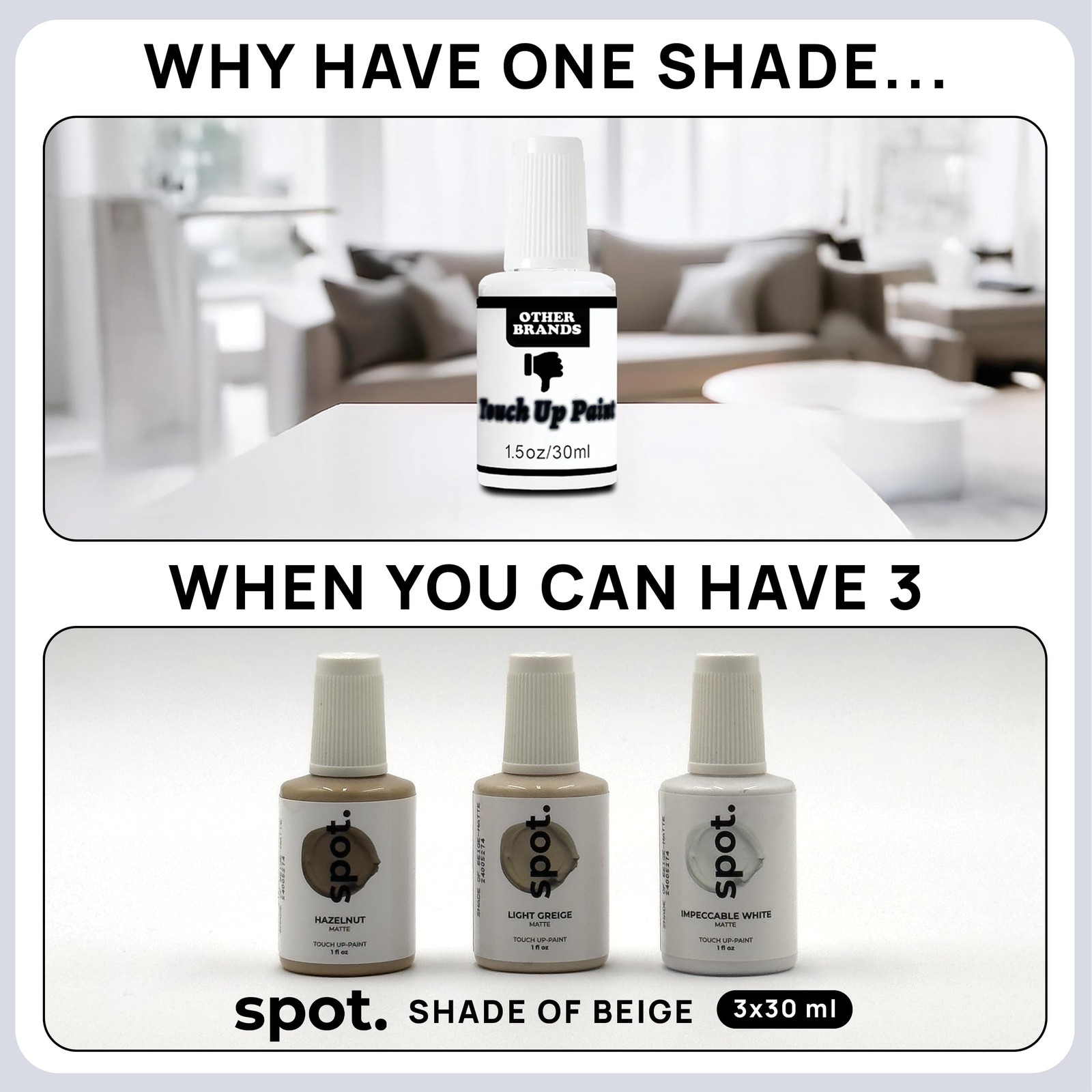 spot. Touch-Up Paint | Matte Finish for Cabinets, Walls, Doors & Furniture | …
