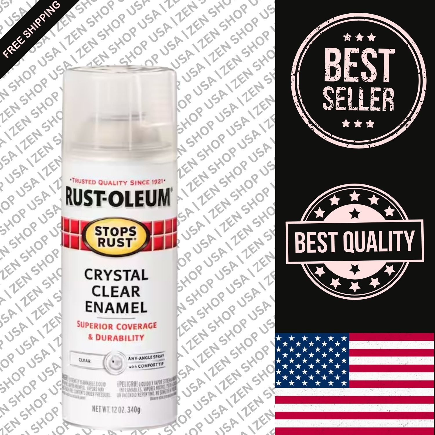 12 Oz. Protective Enamel Gloss Crystal Clear Spray Paint
