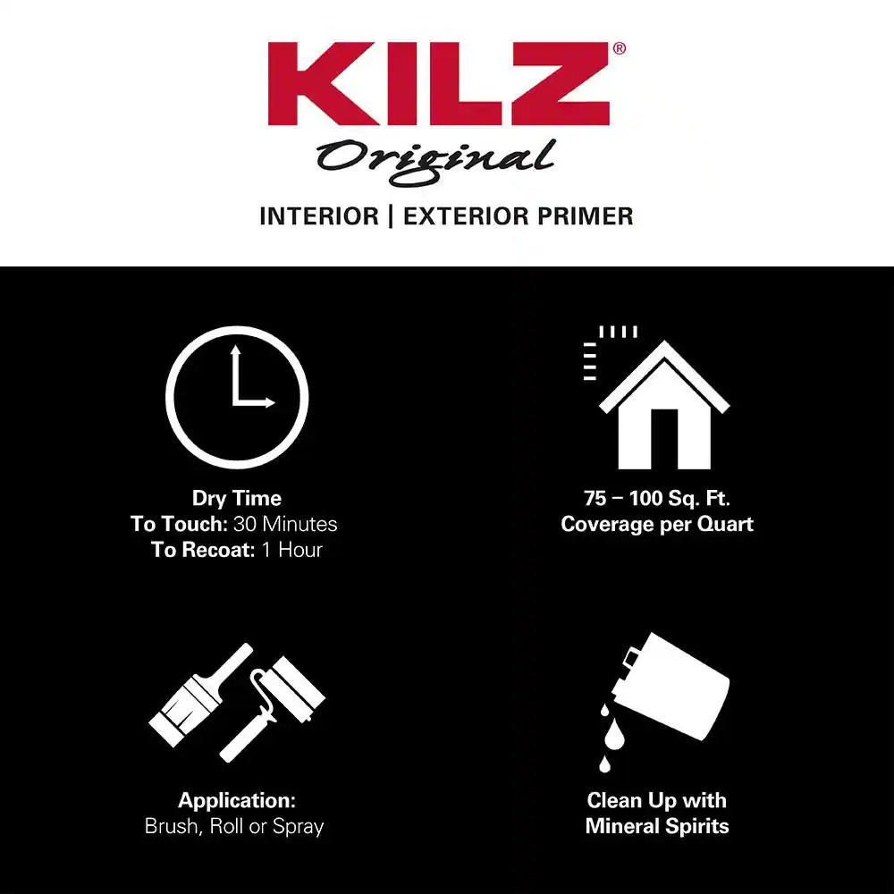 Original 1 Qt. White Oil-Based Interior and Exterior Primer, Sealer, and Stain B