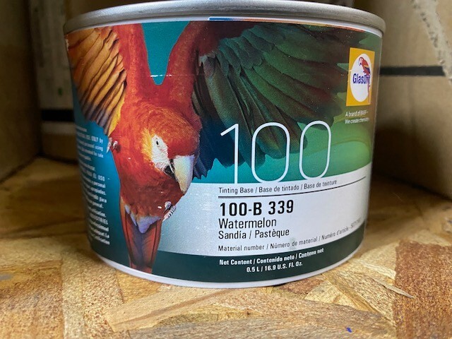Glasurit Tinting Base 100-B-339, Watermelon, 0.5L / 16.9 oz EXP 11/15/2025