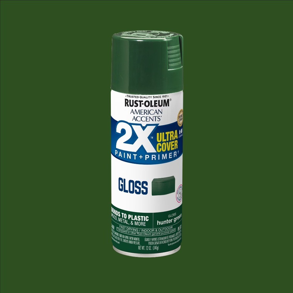 Hunter Green Gloss Spray Paint Ultra Cover 2X 12 oz