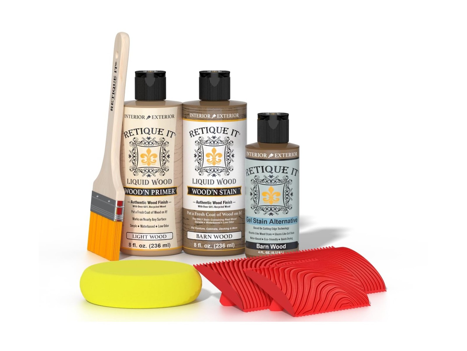 Retique It Muli-Purpose Wood Finish Kit – GO Beyond Faux Wood with Paintable …
