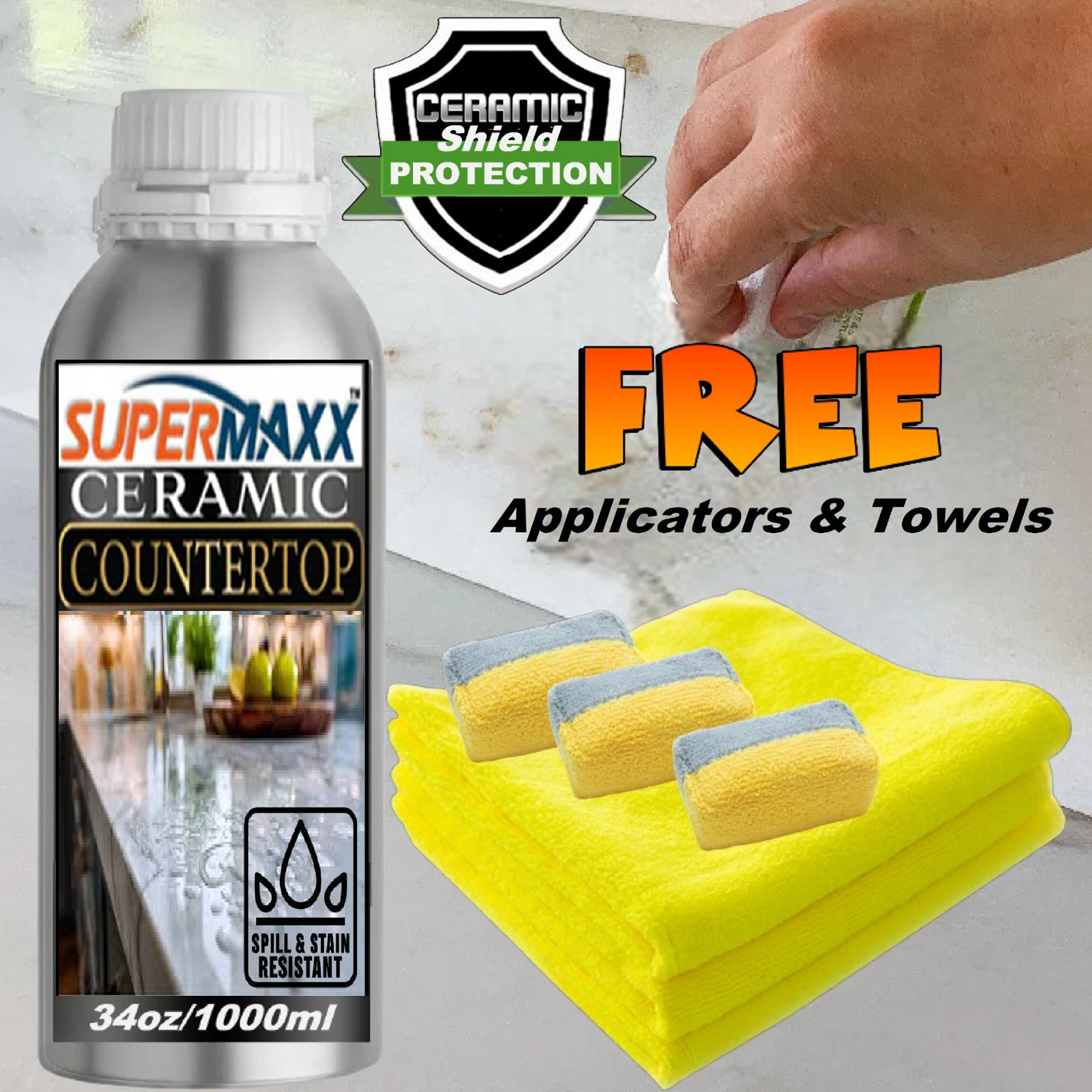 SOL-GEL CERAMIC “STONE SEALER” ADVANCED “STAIN & ETCH PROTECTION” – 34 OZ/1000ML