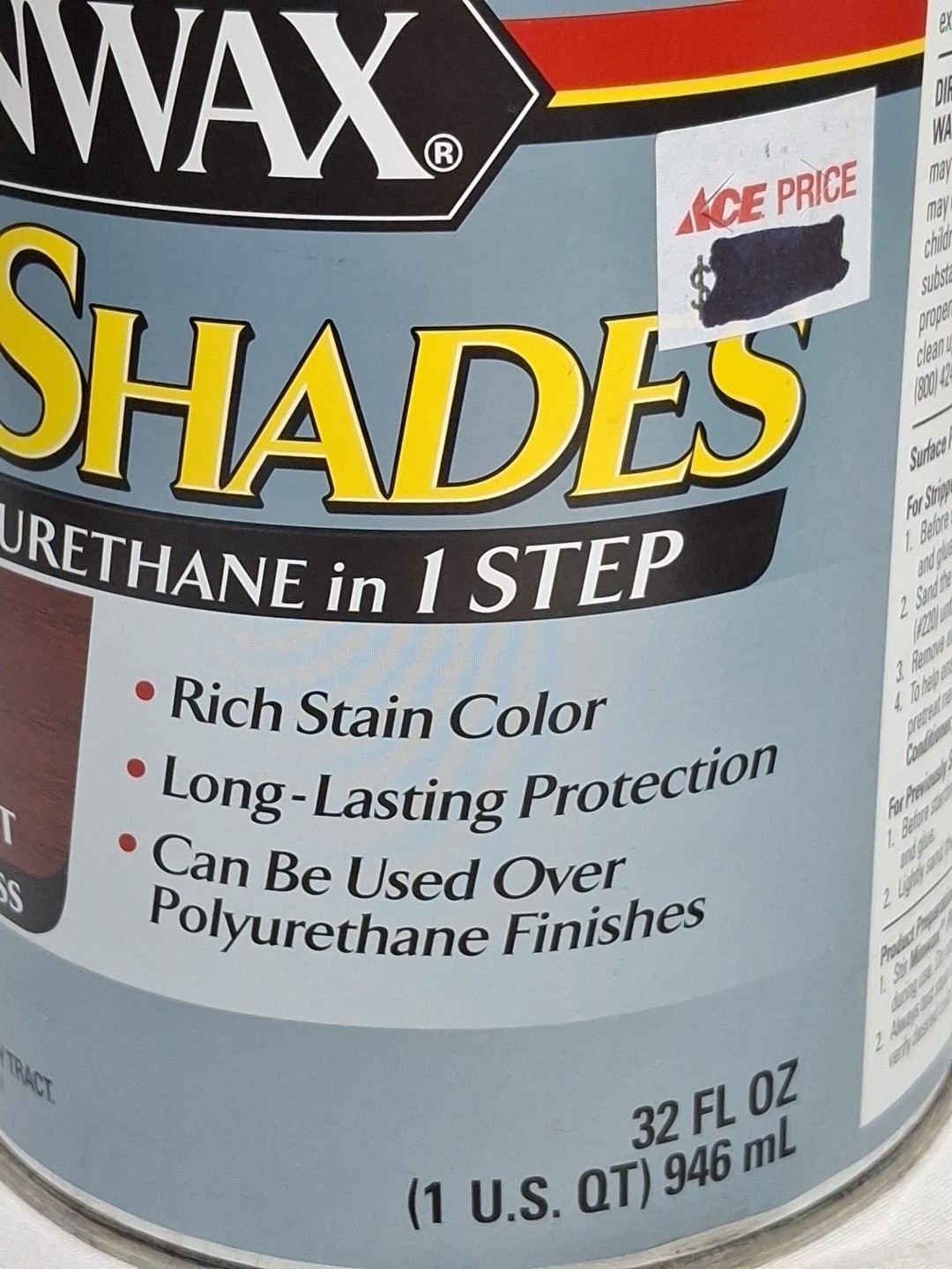 Minwax PolyShades Stain & Polyurethane AMERICAN CHESTNUT Gloss, 1 Quart