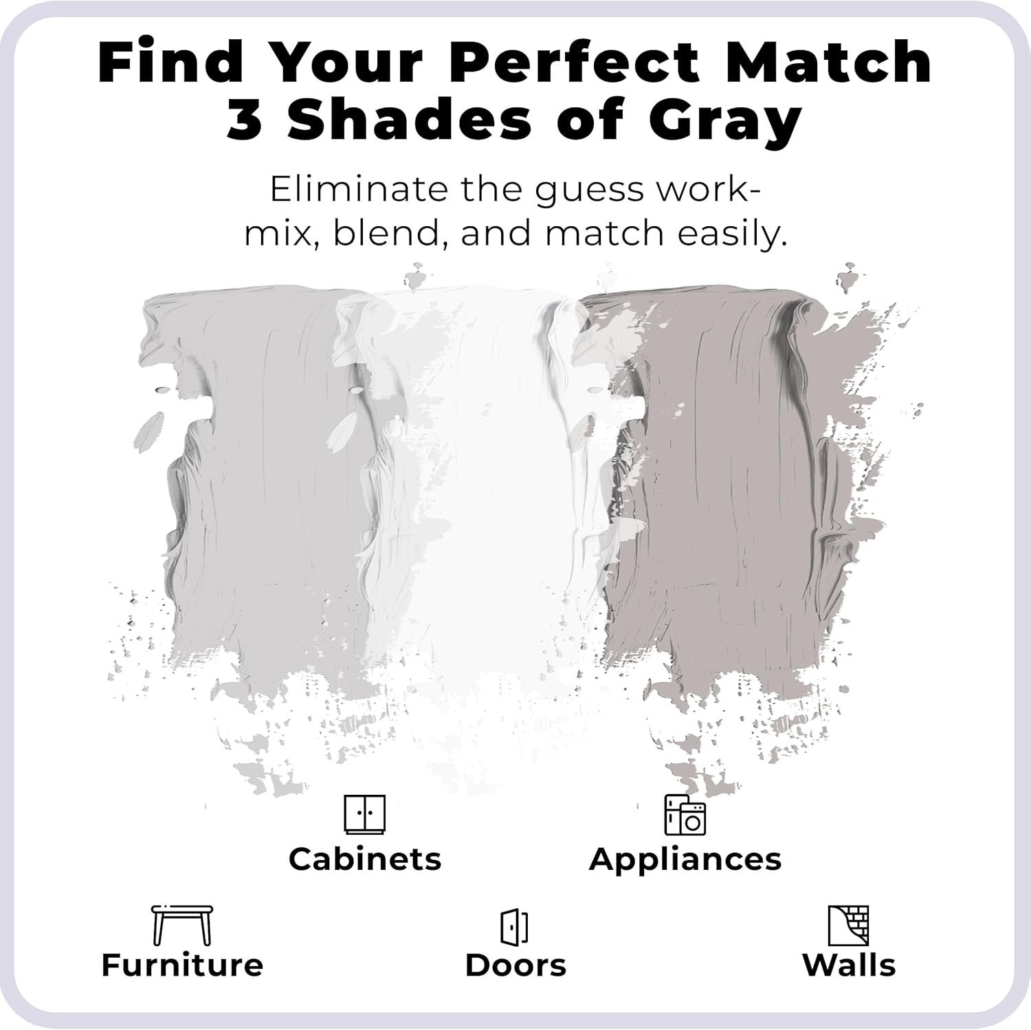 3-Pack Gray Matte Touch-Up Paint Kit for Doors, Cabinets & Walls, 1oz