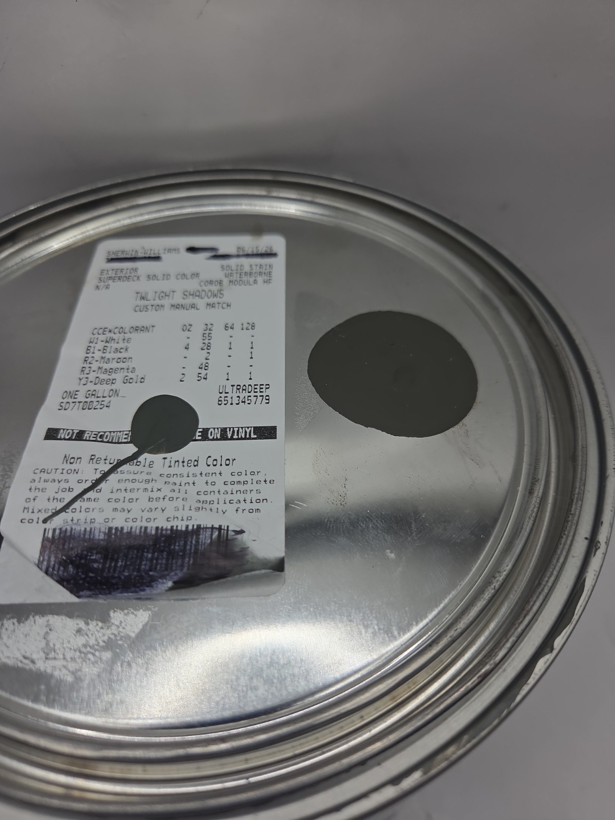 1 Gallon Sherwin Williams Superdeck Exterior Solid Color Twilight Shadows Wood