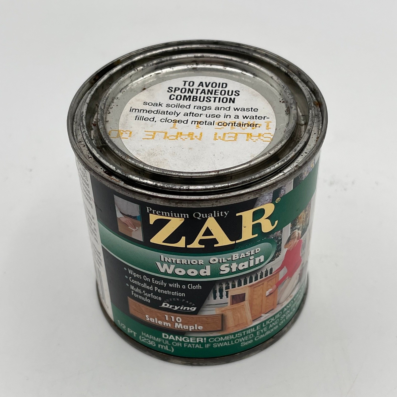 ZAR Interior Oil-Based Wood Stain 110 Salem Maple 1/2 PT 236 mL Fast Drying