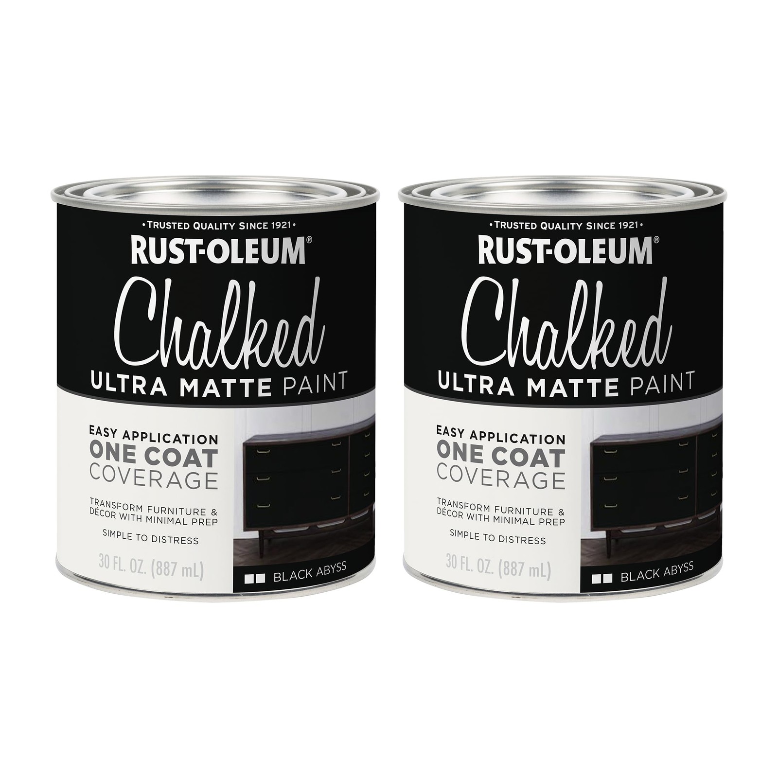 Rust-Oleum Black Abyss Chalked All-in-One 30 Ounce (Pack of 2),
