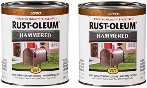 Rust-Oleum 239074 Hammered Metal Finish Copper 1-Quart 2 Pack
