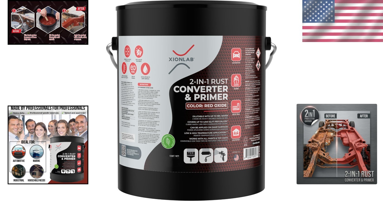 1 Gallon Water-Based Rust Converter & Primer – Stops Corrosion for All Metals
