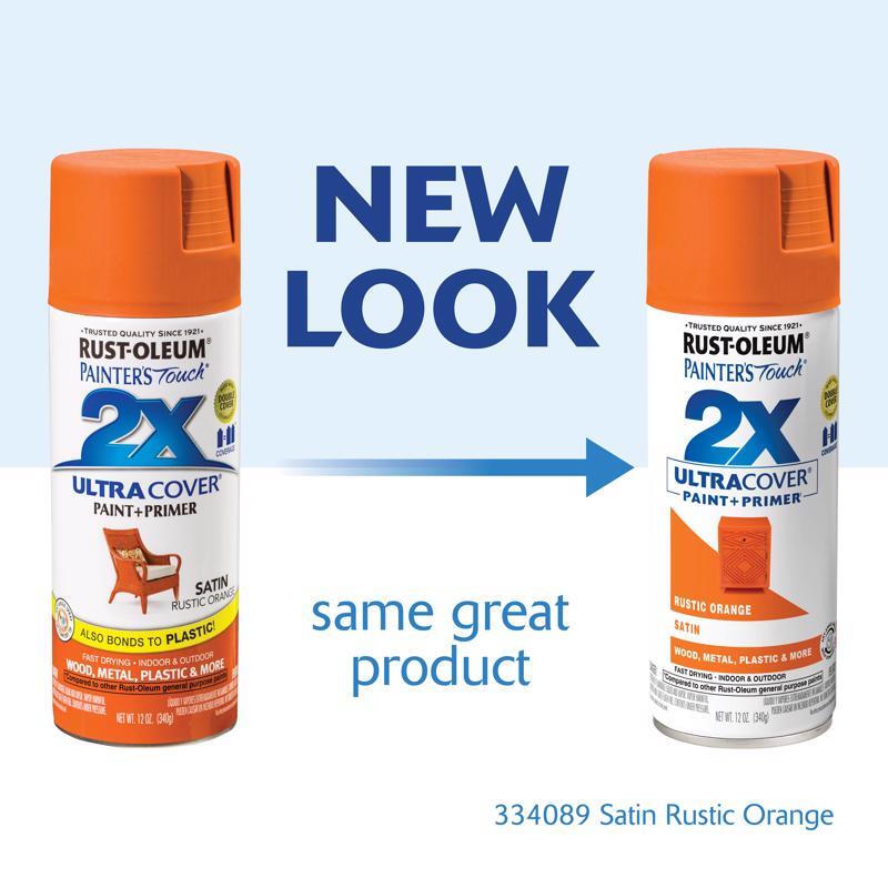 6~ Rust-Oleum Painter’s Touch 2X Ultra Cover SATIN Spray Paint 12oz Choose Color