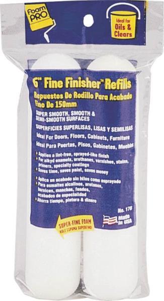 NEW FOAMPRO 176 PK (2) 3/8″ X 6″ SMALL FINE FINISHER PAINT ROLLER COVERS 2121531