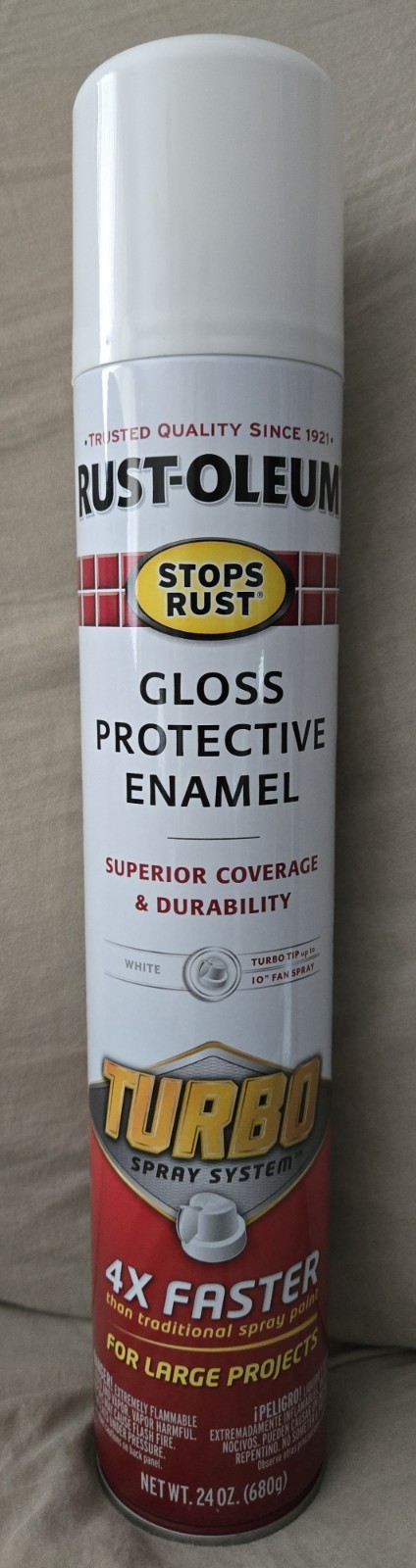 RUST-OLEUM Stops Rust 24 oz TURBO Spray System – Gloss White Protective Enamel