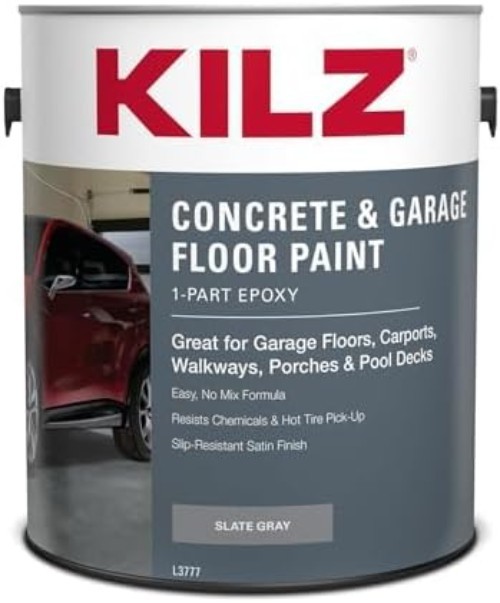 Durable Interior/Exterior Concrete Paint – Slate Gray, 1 Gal