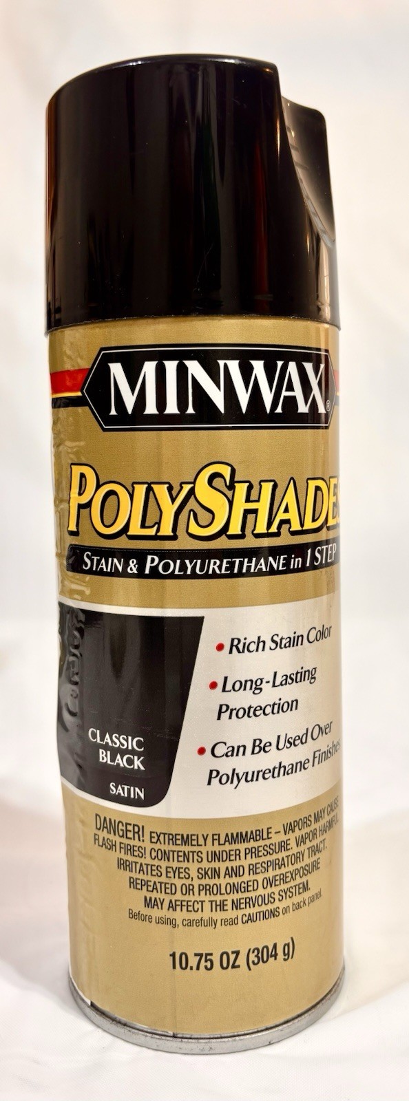 Minwax PolyShades CLASSIC BLACK GLOSS 10.75 oz Stain & Polyurethane Spray NEW