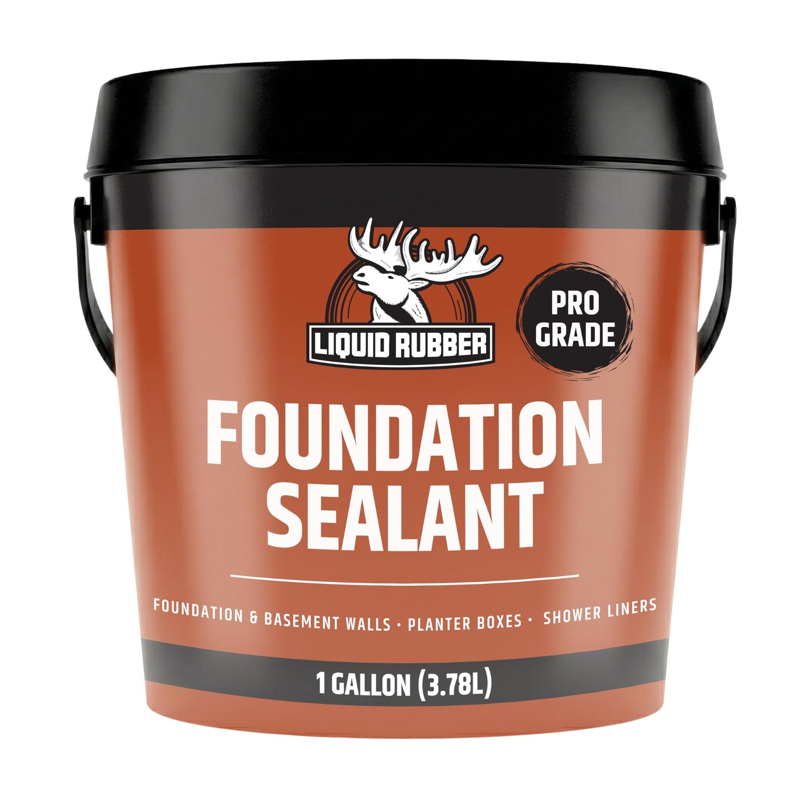 Liquid Rubber Basement and Foundation Repair Sealant – 1 Gallon, Black