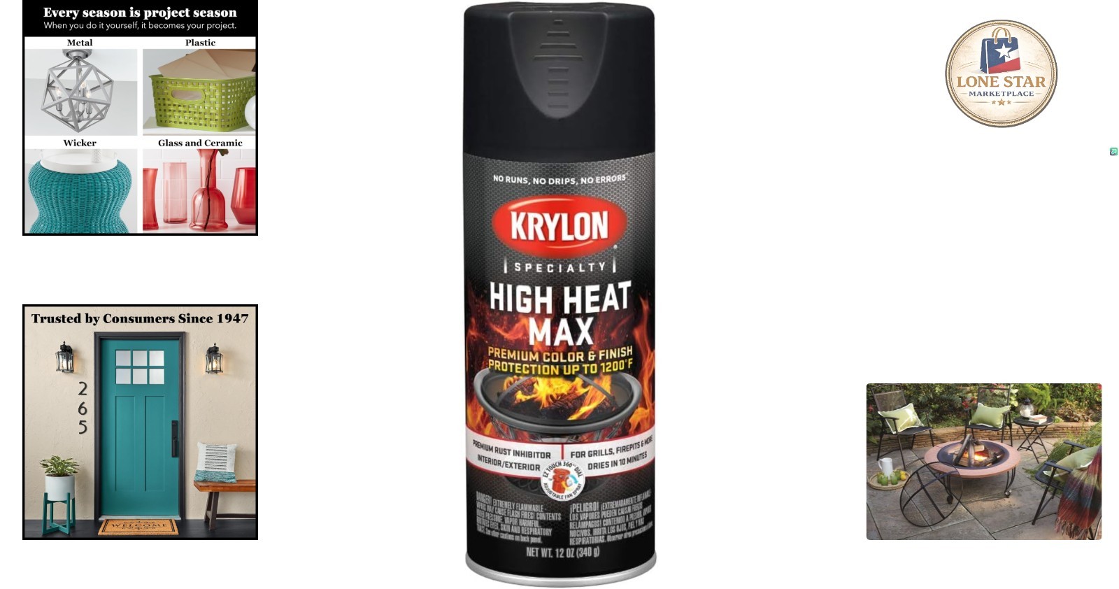 Versatile 12oz Black Gloss High Heat Max Paint – Indoor/Outdoor Rust Resistance