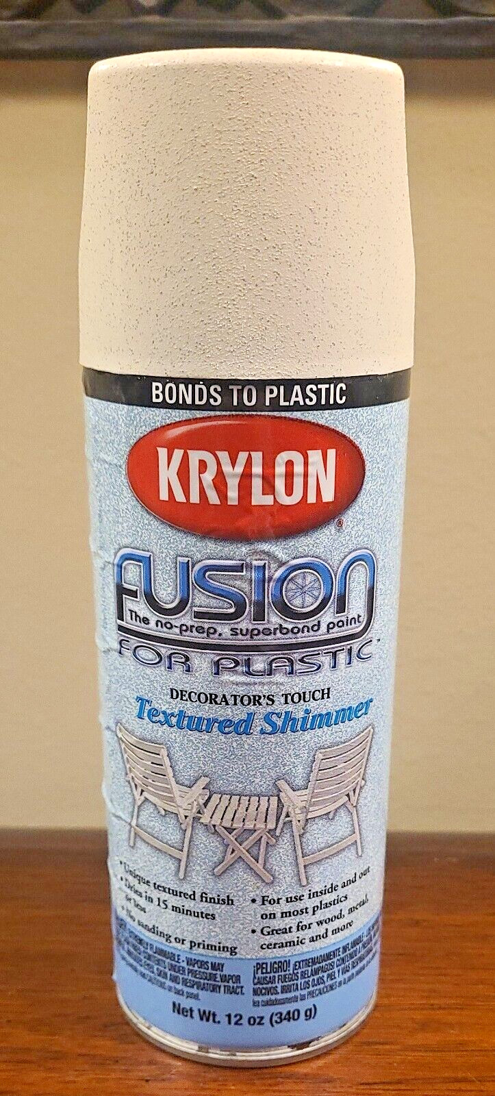 Krylon Fusion for Plastic Aerosol Spray Paint 2524 WHITE SANDS TEXTURED SHIMMER