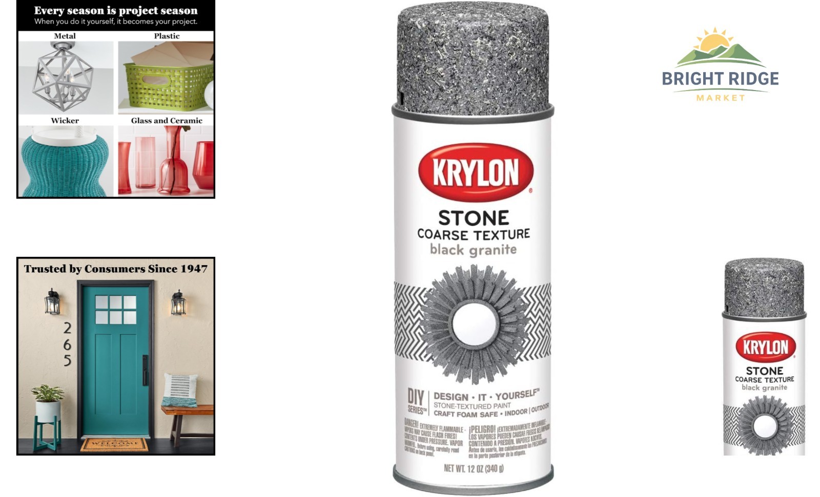 Coarse Stone Texture Spray Paint in Black Granite for Indoor and Outdoor Use