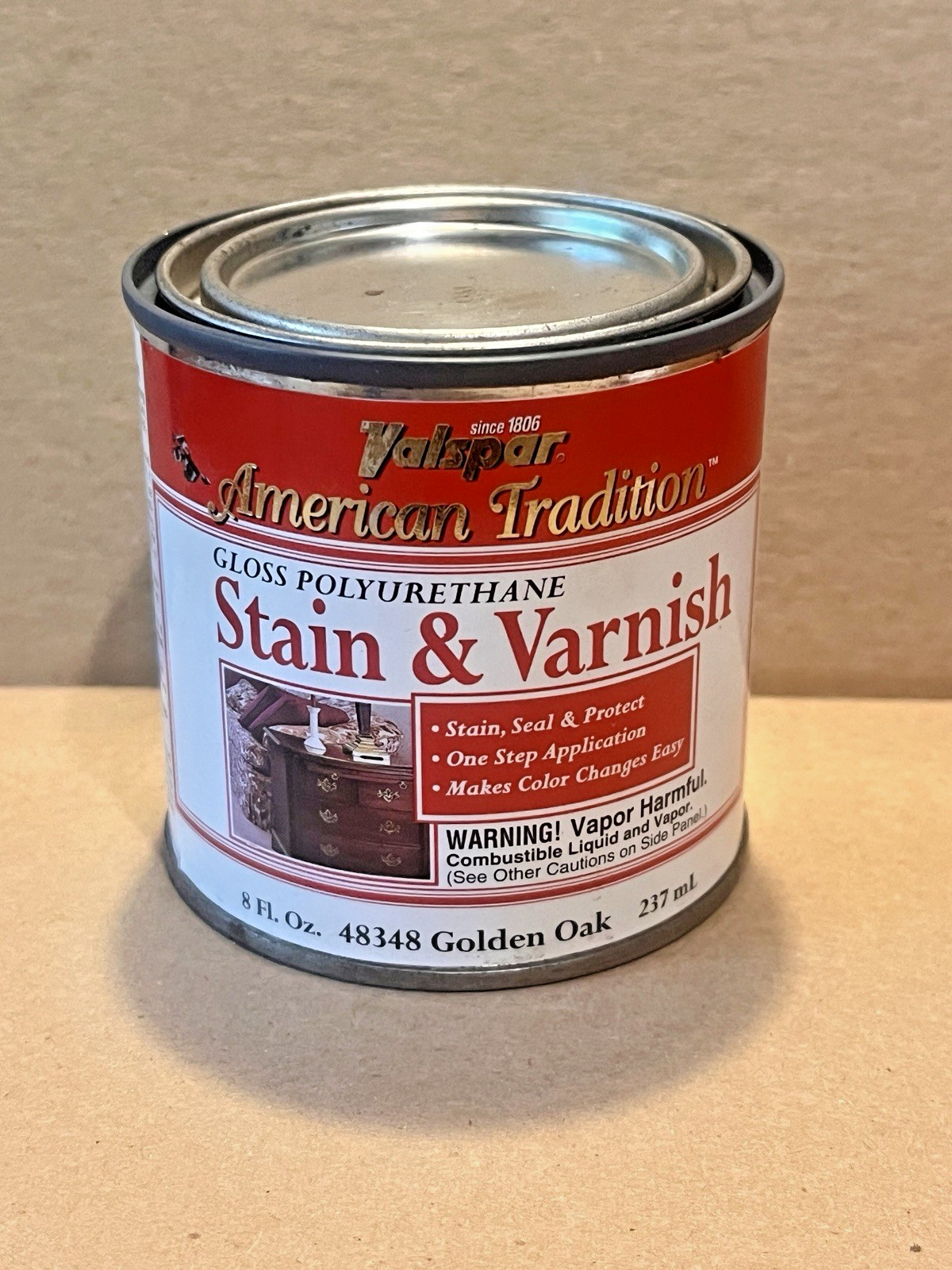 Valspar Golden Oak, Gloss Poly Stain & Varnish, 8 oz
