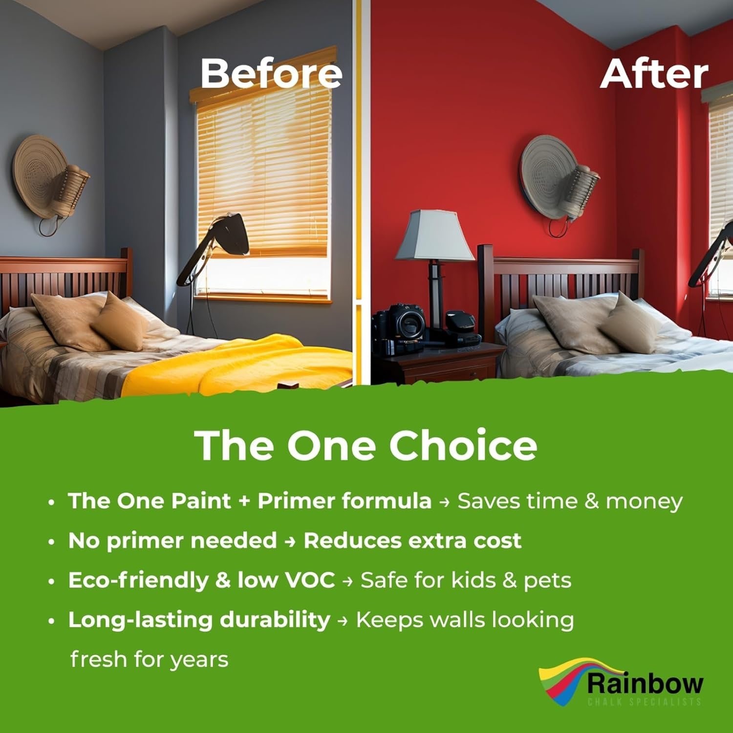 New Sealed Rainbow Paint ‘The One’ Paint & Primer in One Red Matte 250 ml