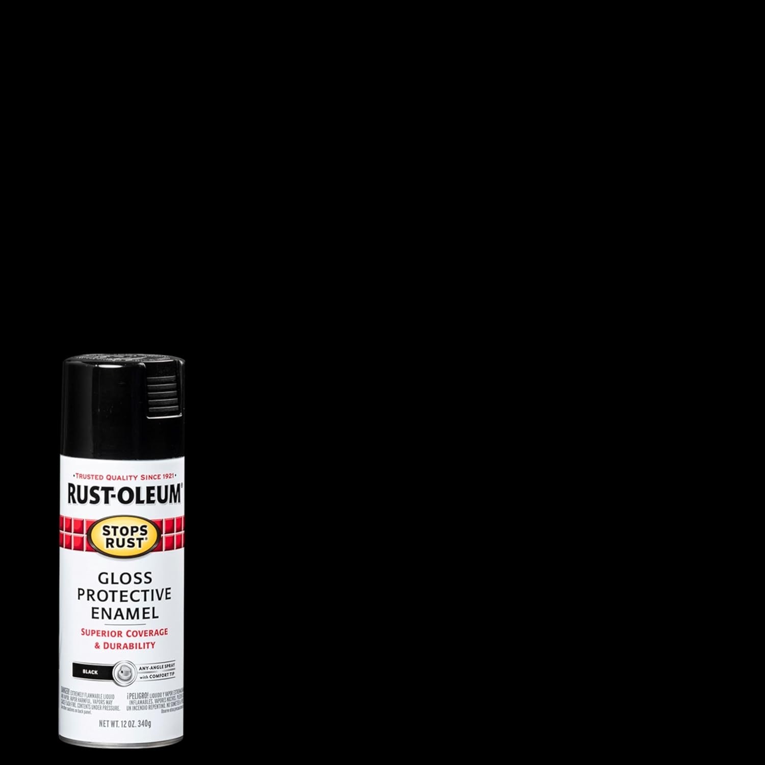 1 or 6 Rust-Oleum Stops Rust Gloss Black Enamel Spray Paint 12oz Durable Finish