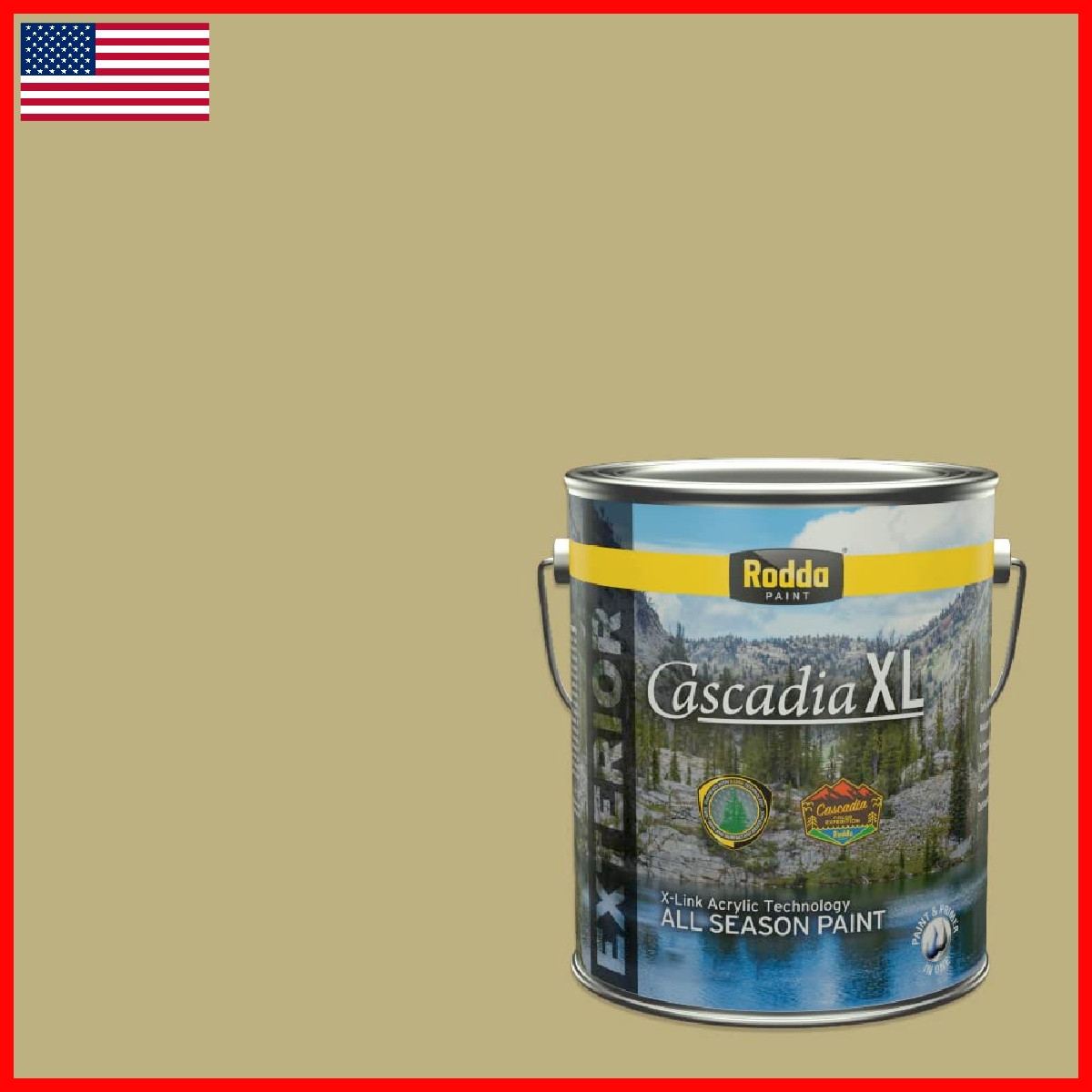 Rodda Paint Rodda Cascadia Xl Exterior Satin In One 1-Gallon Shiny Gold