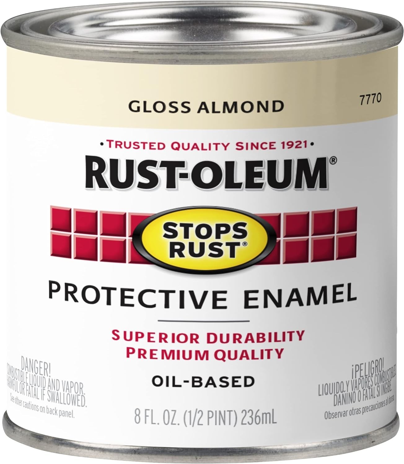 7770730 Stops Rust Brush on Paint, Half Pint, Gloss Almond