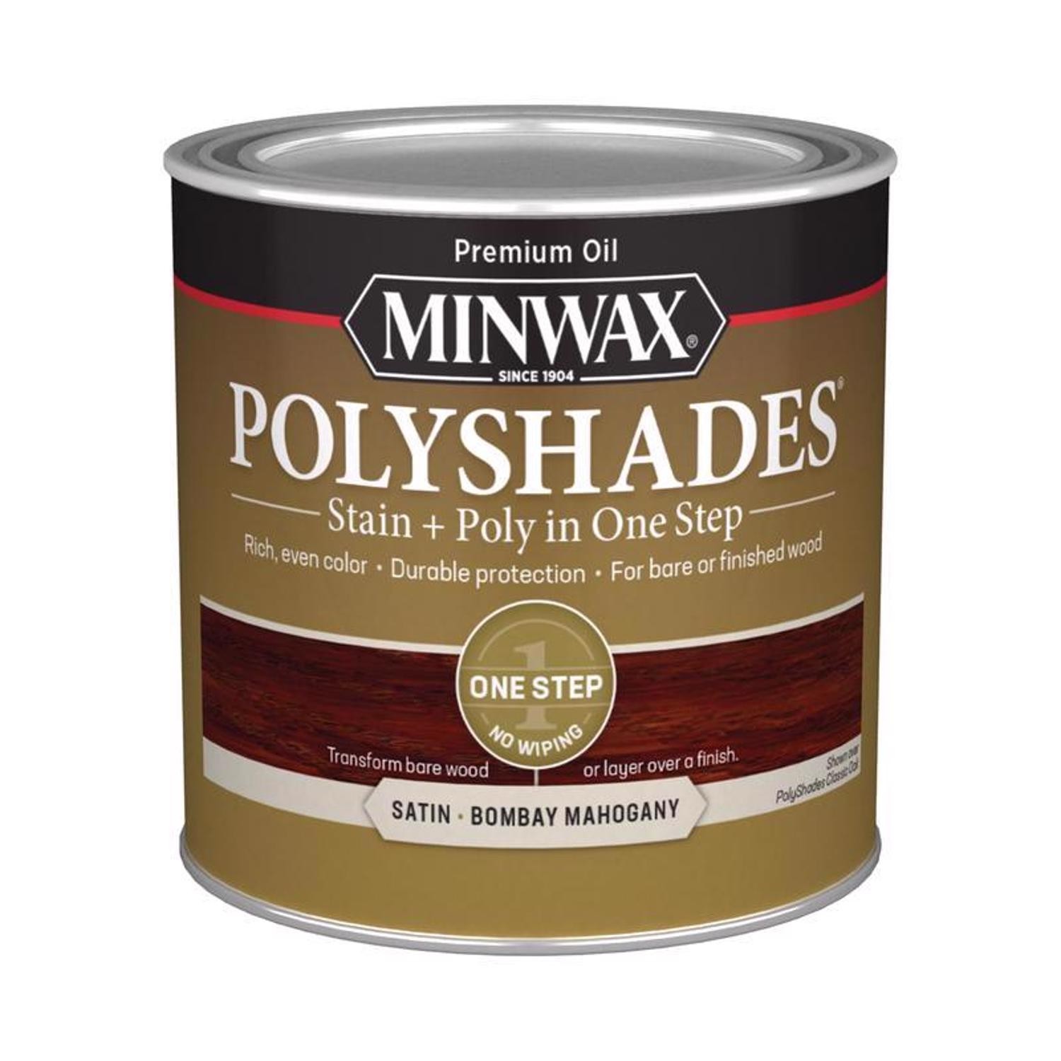 Minwax 213804444 Low VOC 30-37.5 sq. ft. Stain/Polyurethane Finish 0.5 pt.