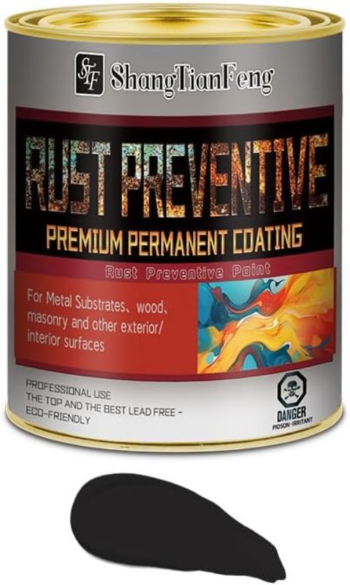 Long-Lasting Black Protective Paint – Rust and Corrosion Inhibitor, 32 Fl Oz