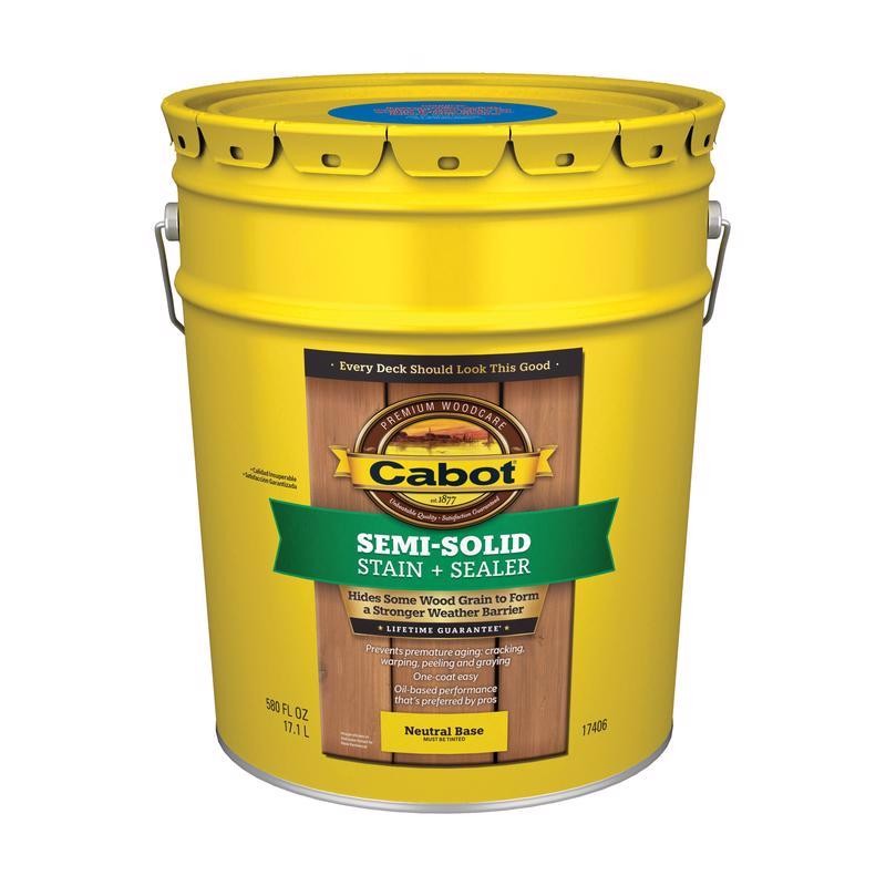 Cabot Semi-Solid Low VOC Oil-Based Deck & Siding Stain 5 gal Neutral Base