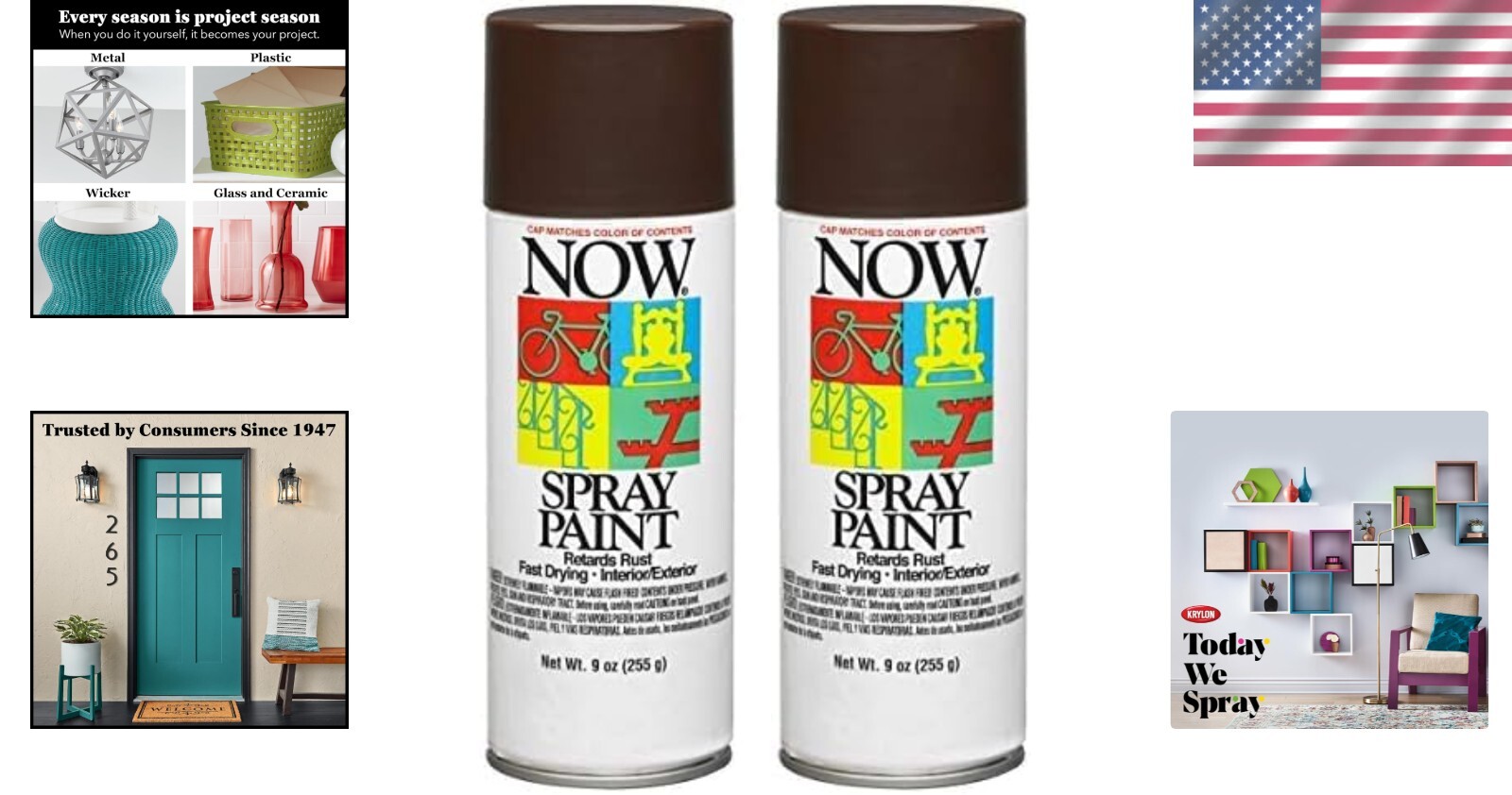 9oz Cocoa Brown Spray Paint – Water-Based for Interior and Exterior Use