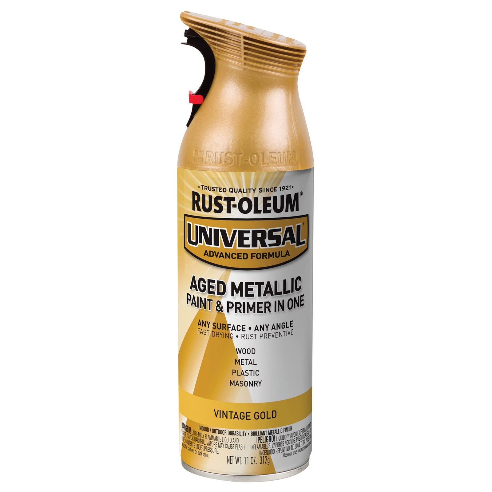 Rust-oleum Universal Vintage Gold Spray Paint 11Oz All Surface Oil Based Durable